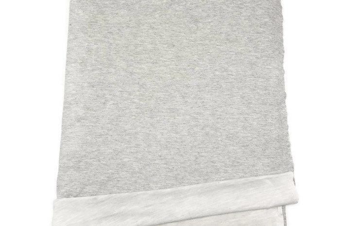 Heather Light Gray and Off White Double Face Reversible Knit Jersey Fabric 2 yards ATK00168 - Felinus Fabrics