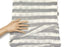 Gray and Off White Stripe Pointelle Open Weave Sweater Knit Fabric Extra Wide by the yard OSK00360R