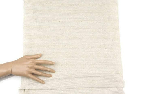 Oatmeal Speckled Semi sheer Stripe Sweater Knit Fabric 1 yard and 23 Inches OSK00540