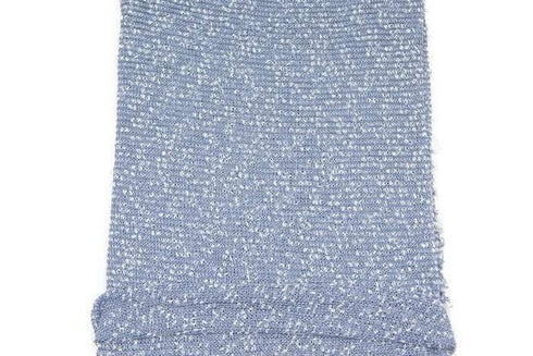 Blue and White Boucle Fancy Open Weave Sweater Knit Fabric by the yard