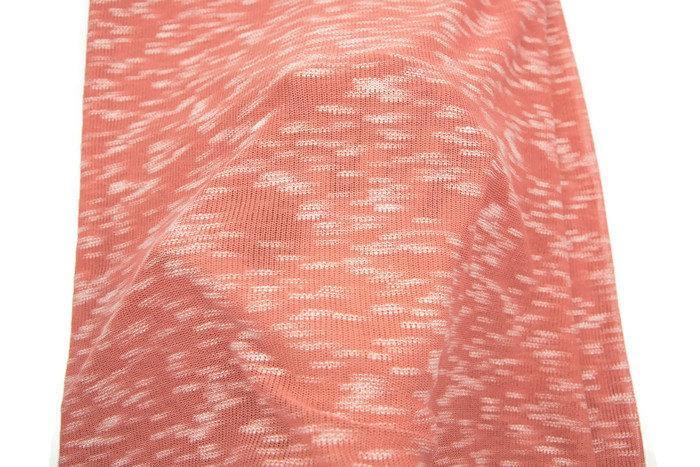 Heather Muted Coral Pink and Off White Open Weave Sweater Knit Fabric 1.5 yards OSK00397 - Felinus Fabrics