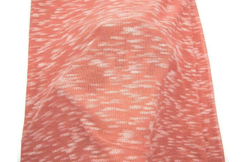 Heather Muted Coral Pink and Off White Open Weave Sweater Knit Fabric 1.5 yards OSK00397