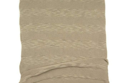 Dark Sand Beige Stripe Open Weave Sweater Knit Fabric 32 inches length OSK00409
