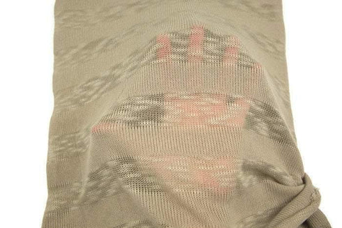 Dark Sand Beige Stripe Open Weave Sweater Knit Fabric 32 inches length OSK00409