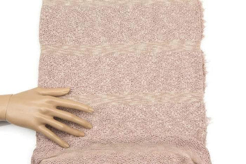 Heather Blush Pink and Nude Stripe Open Weave Sweater Knit Fabric 25 Inches Length OSK00572