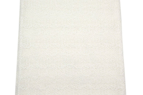 Off White Floral Scalloped Edge Lace Fabric 1 yard 24 inches LMS00086