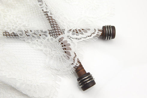 Off White Floral Scalloped Edge Lace Fabric 1 yard 24 inches LMS00086