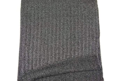 Metallic Silver Gray Vertical Stripe Fancy Open Weave Sweater Knit Fabric by the yard OSK00635