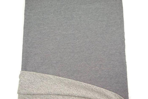 Blue and Off White Twill French Terry Knit Fabric 2.5 yards Extra Wide