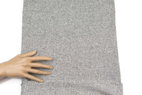 Heather Black and Off White Open Weave Sweater Knit Fabric 1 Yard and 13 Inches OSK00597