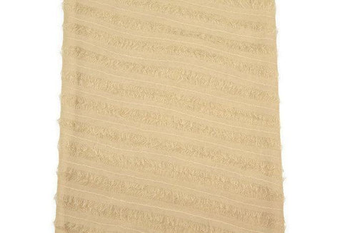 Light Caramel Silk Chiffon Diagonal Stripe on Mesh Fabric 1 Yard and 13 Inches LWW00152