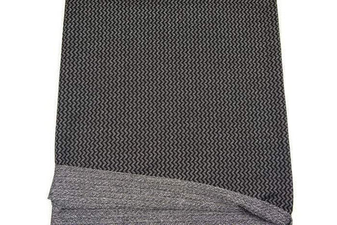 Black and Metallic Silver Chevron Zig Zag Stripe Jacquard Sweater Knit Fabric 1 yard and 14 inches Extra Wide