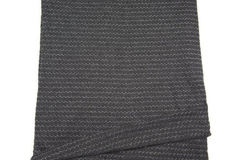 Gray and Silver Fancy Wavy Stripe Open Weave Sweater Knit Fabric by the yard OSK00633
