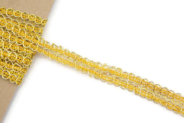 Orange Yellow Gold Metallic Trim 2.5 yards NLT00159 - Felinus Fabrics