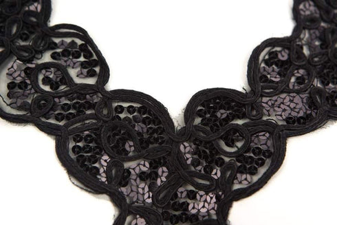 Black Sequins Lace Applique