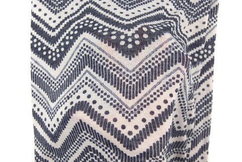 Heather Blue and Cream Chevron Sweater Knit Fabric 1 yard and 25 inches