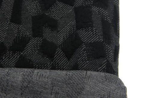 Gray and Black Graphic Diamonds Jacquard Knit Fabric 31 inches length Extra Wide PDK00381