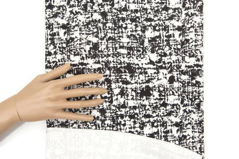 Black and Off White Graphic Stretch Mini Corduroy Woven Fabric by the yard