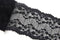 Black Wide Floral Stretch Lace Trim by the yard
