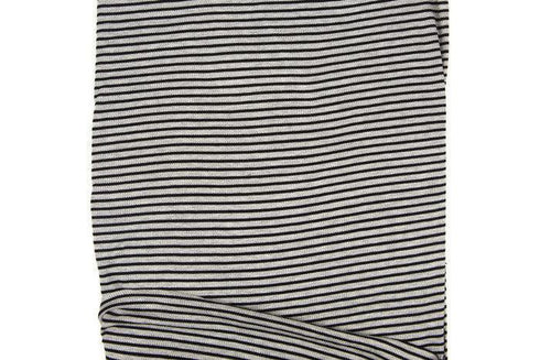 Black and Heather Gray Narrow Stripe Rib Knit Jersey Fabric by the yard