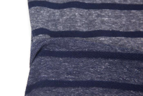 Heather Blue Stripe Baby French Terry Knit Fabric by the yard Extra Wide FTK00571R