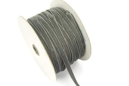 Gray Velvet Ribbon Trim 3/8 Inch Width 10 yards ATN00553