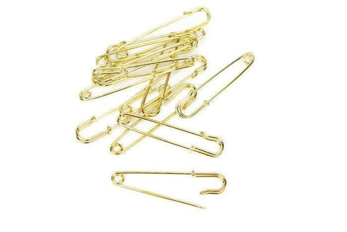 5 Large Gold Plated Steel Kilt Pins Large Safety Pins 3 Inches Length