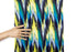 Yellow Blue and Black Abstract Print Knit Jersey Fabric by the yard PDK00505