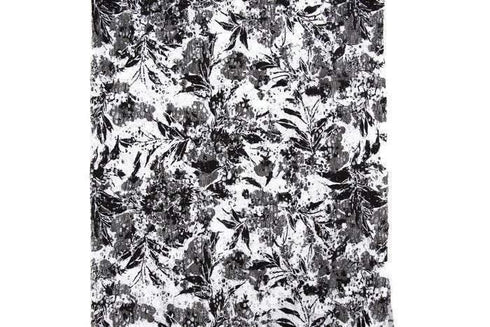 Black and Off White Floral Stretch Lace Fabric 43 inches length