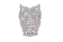 Gold and Silver Owl Embroidered and Sequined Applique on Black Mesh APP00151