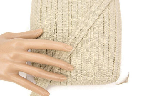 Sand Beige Sweater Knit Fold Over Elastic Trim FOE 3/4 inch width 5 yards ELT00062