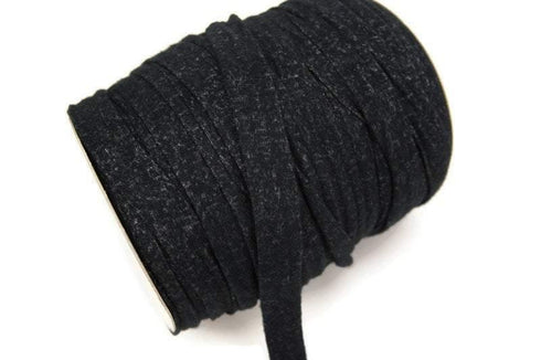 Heather Charcoal Brushed Wide Sweater Knit Trim Spaghetti Straps Hollow Tube Tubular Trim 10 yards ATN00737