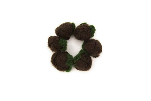 Dark Brown Rounded Flower Knit Crochet 6 Pieces for Newborn Headbands Toddlers Accessories ATN00189