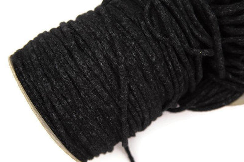 Heather Charcoal Brushed Sweater Knit Trim Spaghetti Straps Hollow Tube Tubular Trim 10 yards ATN00729