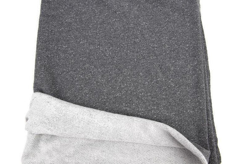 Heather Black Gray Brushed French Terry Fleece Knit Fabric 1 yard 24 inches FTK00779