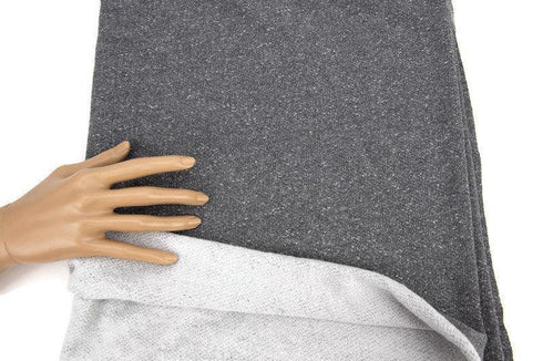 Heather Black Gray Brushed French Terry Fleece Knit Fabric 1 yard 24 inches FTK00779