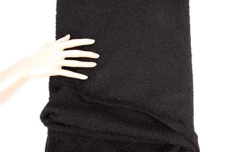 Black Tweed Knit Fabric by the yard - Felinus Fabrics