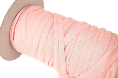 Peach Pink Knit Jersey Trim Spaghetti Straps Hollow Tube Tubular Trim 3/4 inch wide 10 yards ATN00822