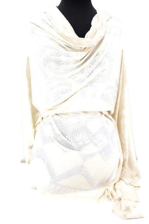 Pale Nude Cream Burnout Out Knit Jersey Fabric by the yard PDK00603R