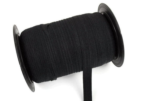 Black Fold Over Elastic Trim 10 yards