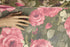 Blush Pink and Green Rose Floral Stretch Mesh Fabric Extra Wide by the yard