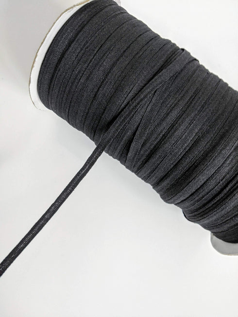 Black Flat Cotton Woven Trim Tape 18 yards