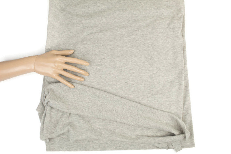 Light Heather Gray Ponte Knit Fabric Double Knit by the yard Extra Wide
