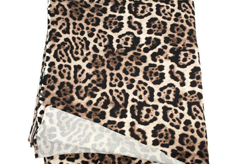 Leopard Print Brushed Poly Knit Fabric 3 yards PDK00658