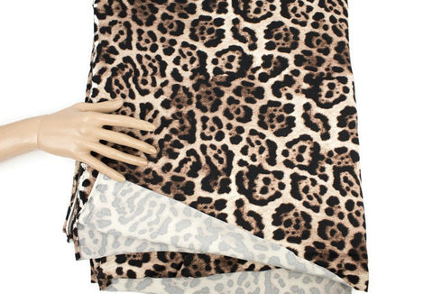 Leopard Print Brushed Poly Knit Fabric 3 yards PDK00658