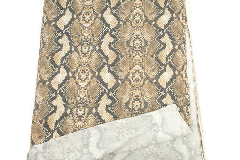 Sand Beige Snake Print Baby French Terry Knit Fabric Remnant 1 yard 24 inches FTK00756