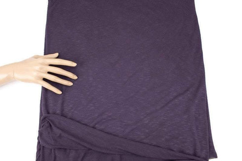 Dark Purple Rayon Slub Knit Jersey Fabric by the yard Extra Wide ATK00444R
