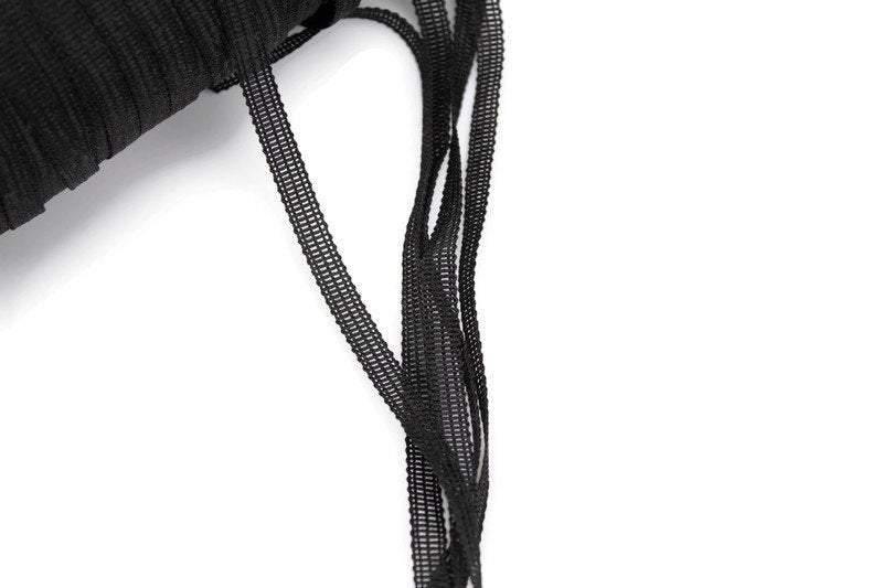 Black Loose Woven Trim Tape 10 yards - Felinus Fabrics