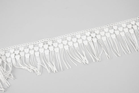 White Heart Lace Fringe Trim 3-5/8 inches width x 2.25 yards NLT00381