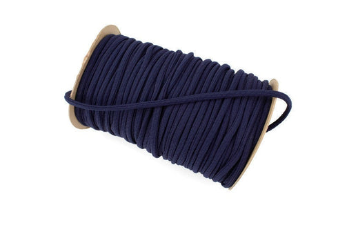 Navy Blue Dark Blue Cloque Polyester Spandex Knit Trim Spaghetti Straps Hollow Tube Tubular Trim 10 yards ATN00922